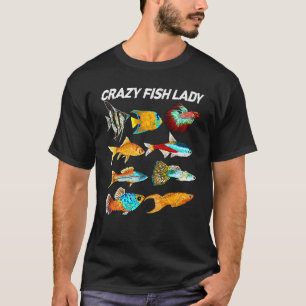 T-shirt Cuite Fou Poisson Lady, Poisson Maman Aquarium Ani
