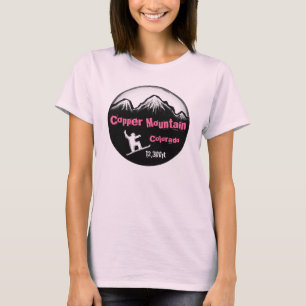 T-shirt Cuivre Mountain Colorado réservoir d'art en snowbo