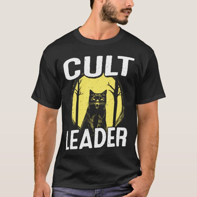 T-shirt Cult Leader Cat Satanic Baphomet Occult Witchcraft (Devant)