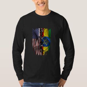 T-shirt Cultivé aux États-Unis Racines Éthiopiennes Drapea
