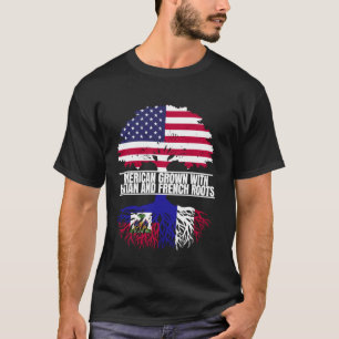 T-shirt Cultivé en Amérique avec un héritage de drapeau fr