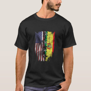 T-shirt Cultivé en Amérique Racines boliviennes Drapeau US