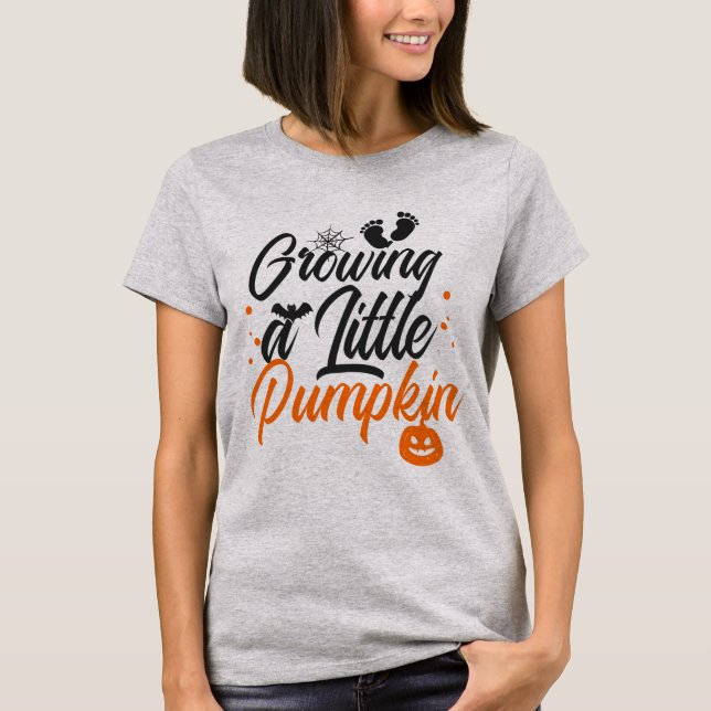 T-shirt Cultiver un petit Halloween Citrouille (Devant)