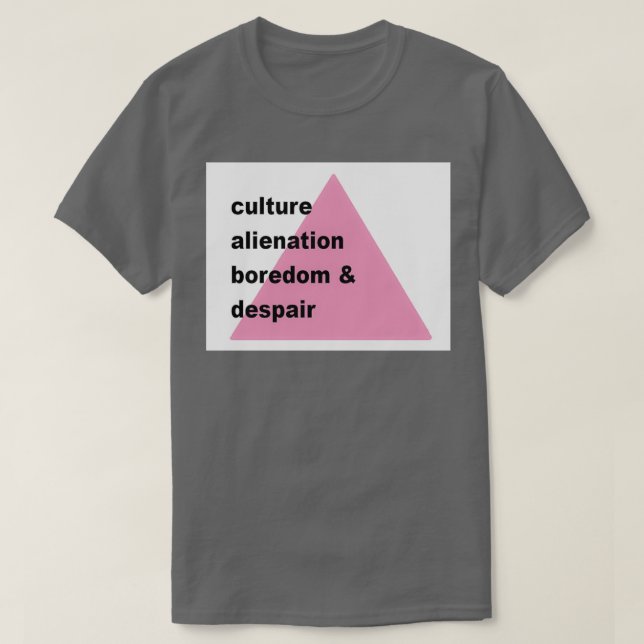 T-shirt Culture alienation boredom and despair (Design devant)