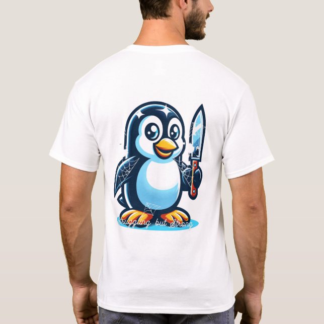 T-shirt Culture antique et design imprimé de pingouin mign (Dos)