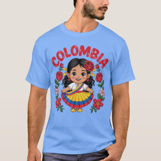 T-shirt Culture de fille colombienne Fierté pour filles En