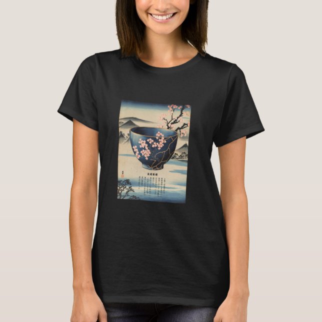 T-shirt Culture japonaise Potterie Kintsugi Réparer Pot Or (Devant)