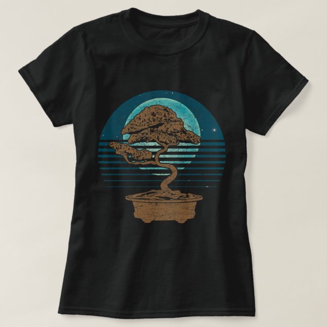 T-shirt Culture japonaise rétro Pleine lune bouddhiste Zen (Design devant)