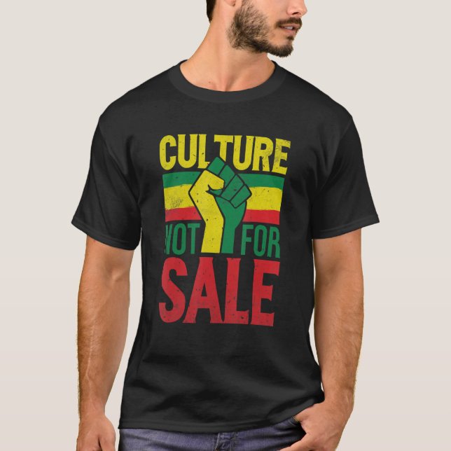 T-shirt Culture pas à vendre Fier Noir-Américain Noir (Devant)