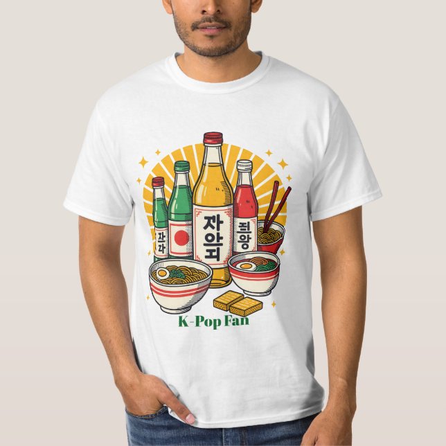 T-shirt Culture Pop Coréenne Impression Poitrine (Devant)