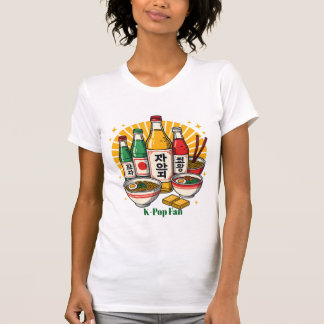 T-shirt Culture Pop Coréenne Impression Poitrine