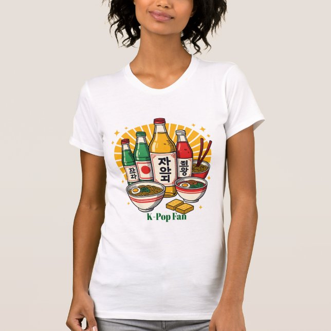 T-shirt Culture Pop Coréenne Impression Poitrine (Devant)
