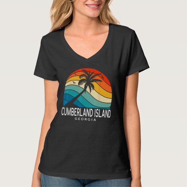 T-shirt Cumberland Island Georgia Tropical Beach Palm Tree (Devant)