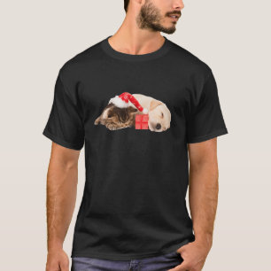 T-shirt Cume Jaune Lab Chien Chien Chien Santa Chapeau Noë