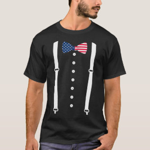 T-shirt Cummerbund Suspendants USA Drapeau Tuedo Costume