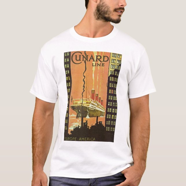 T-shirt Cunard Europe-Amérique (Devant)