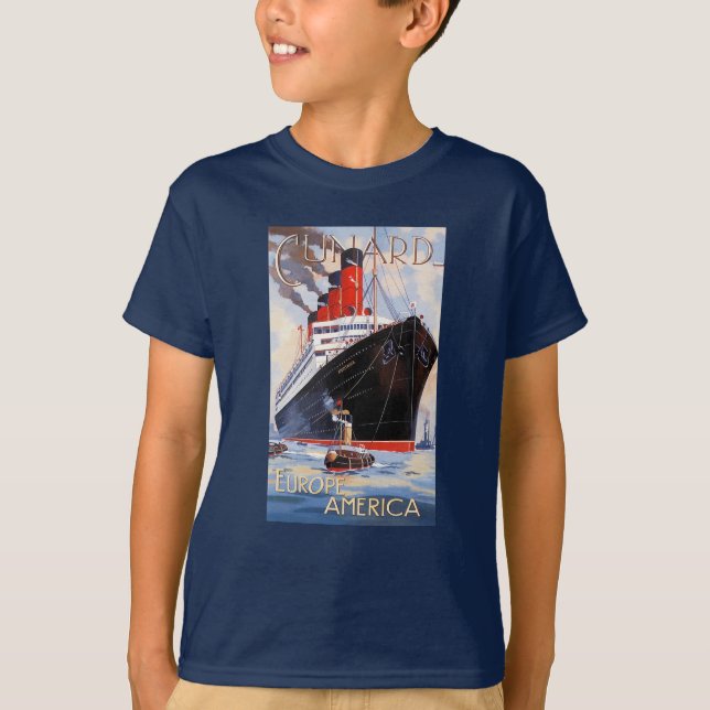 T-SHIRT CUNARD OCEAN LINER AQUITANIA (Devant)