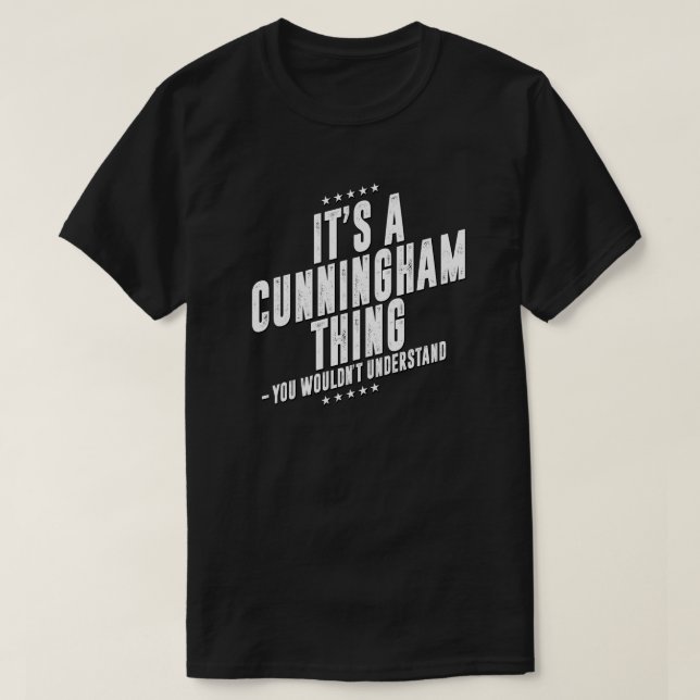 T-shirt Cunningham drôle nom de famille drôle (Design devant)
