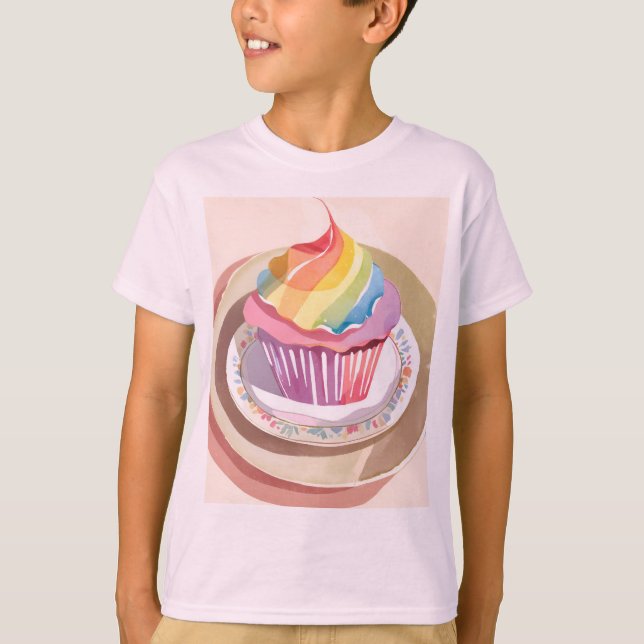 T-shirt Cupcake arc-en-ciel (Devant)