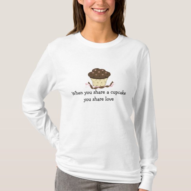T-shirt Cupcake au Chocolat avec Citation (Devant)