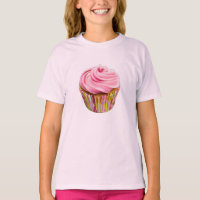 Cupcake aux fraises avec givre rose