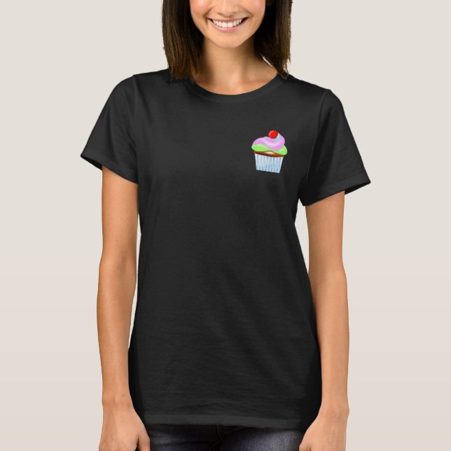 T-shirt Cupcake Avec Cerise Sur Le Dessus Veste Femme (Devant)