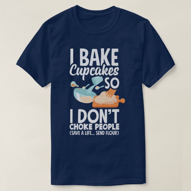 T-shirt Cupcake Bake Lover Funny Cupcake (Design devant)