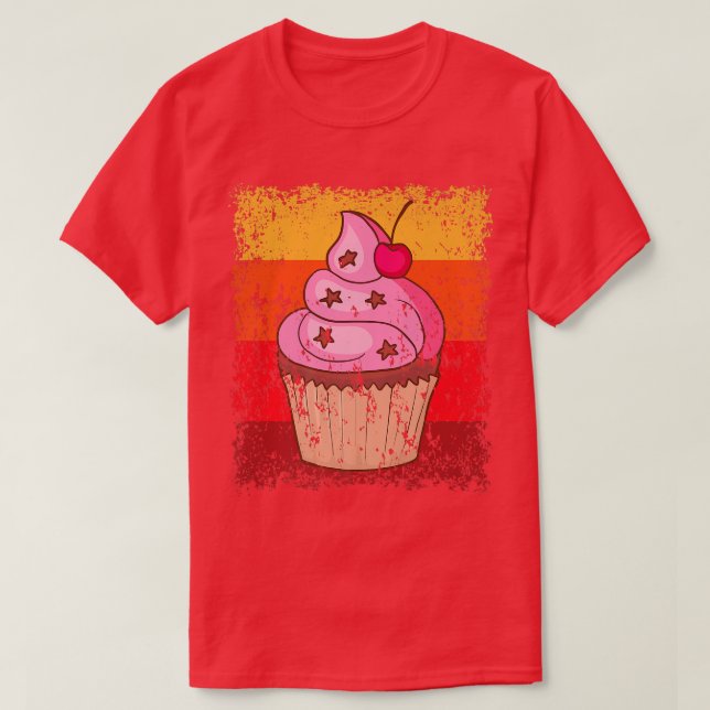 T-shirt Cupcake Boulangerie boulangerie Gâteau Vintage Rét (Design devant)