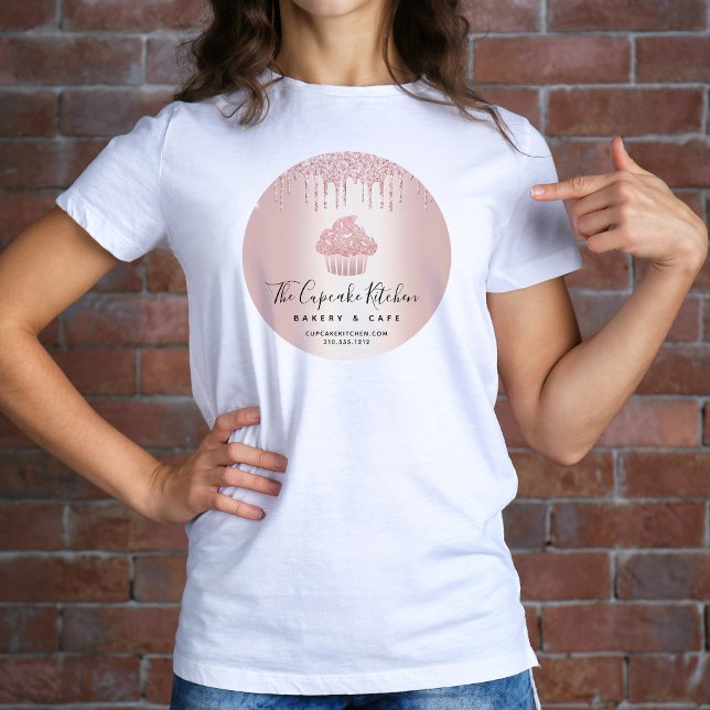 T-shirt Cupcake Boulangerie Pâtisserie Café Rose Gold Part (Créateur téléchargé)