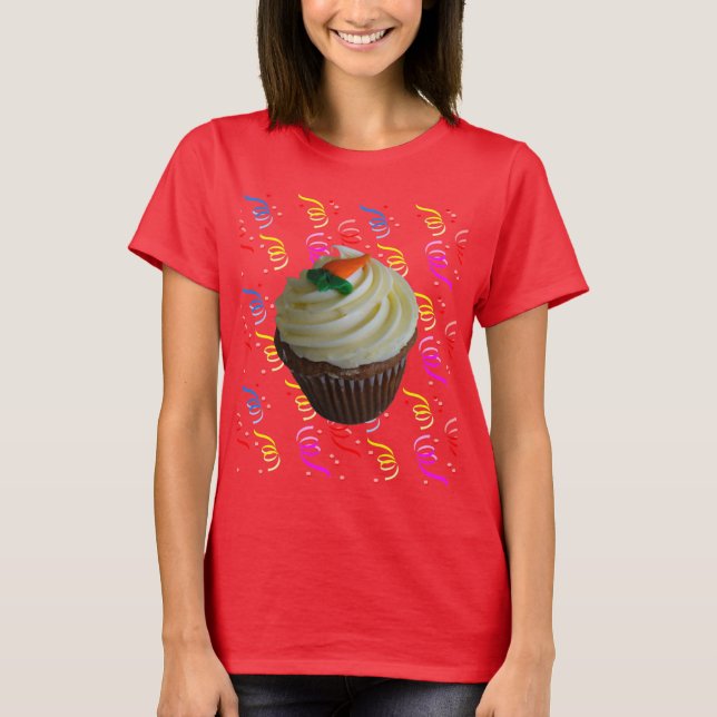 T-shirt Cupcake de carottes avec Confetti (Devant)