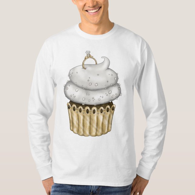 T-shirt Cupcake Fiançailles doux (Devant)
