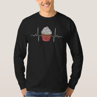 T-shirt Cupcake Heartbeat Women Baking Muffins Love