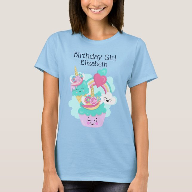 T-shirt Cupcake mignonne et de la crème glacée joyeuse Ann (Devant)