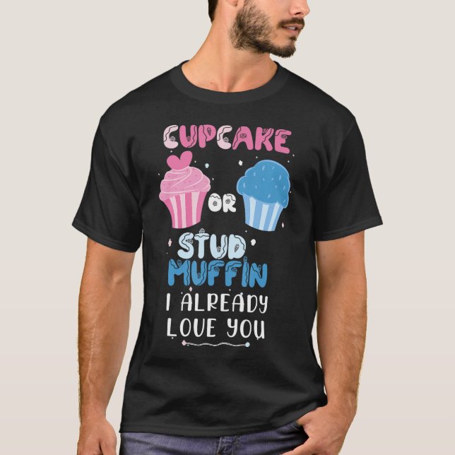 T-shirt Cupcake Ou Stud Muffin Je T'Aime Déjà Genre R (Devant)