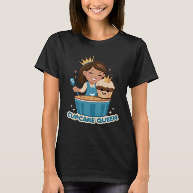 T-shirt Cupcake Queen Baking Maman (Devant)