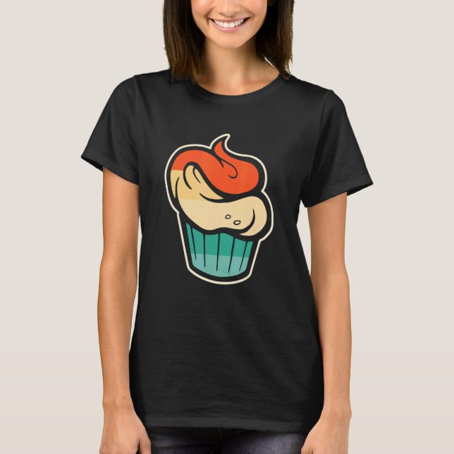 T-shirt Cupcake Retro Style Vintage Cupcake (Devant)