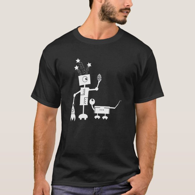 T-shirt Cupcake Robot Ai Chien Chien Chien Chien Chien Mac (Devant)