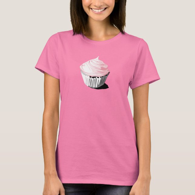 T-shirt cupcake rose (Devant)