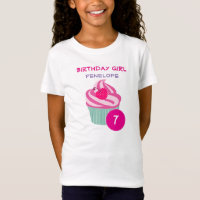 Cupcake rose personnalisé fille anniversaire