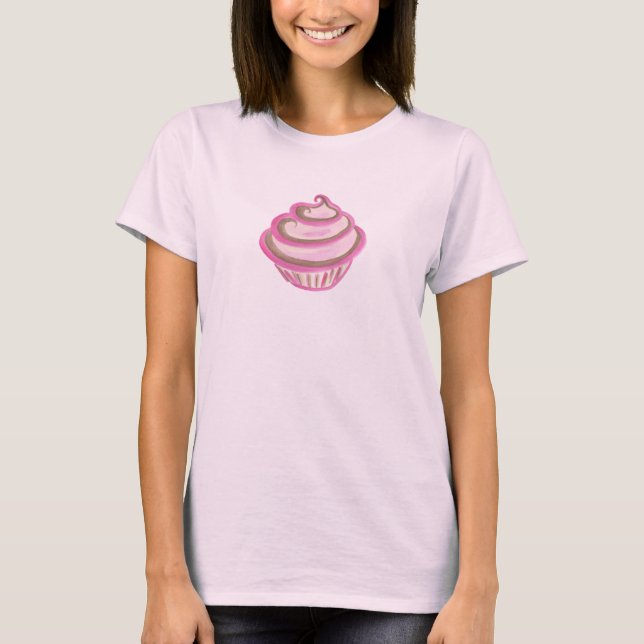 T-Shirt Cupcake Tourbillon Rose (Devant)