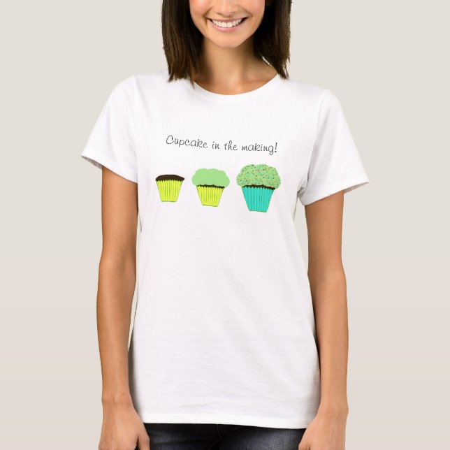 T-shirt Cupcake vert en préparation (Devant)