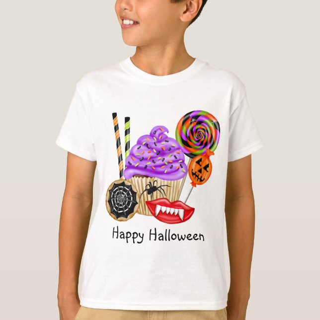 T-shirt Cupcakes et Candy Halloween (Devant)