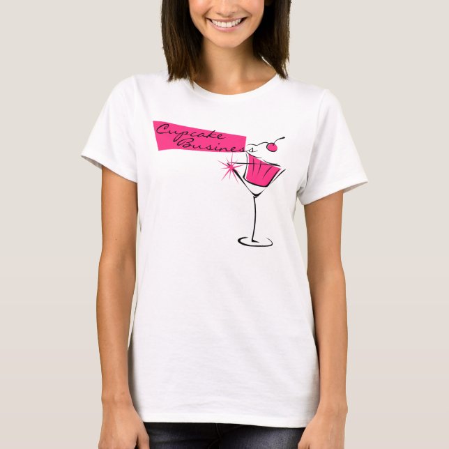 T-shirt Cupcakes et Martinis en rose chaud (Devant)