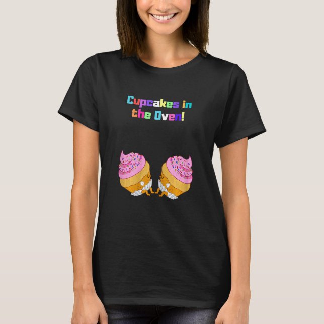 T-shirt Cupcakes Femme Dans La Faire-part De Grossesse Du  (Devant)