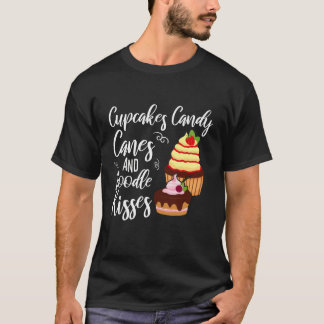 T-shirt Cupcakes Sucres de canne et Doodles Kisses Noël