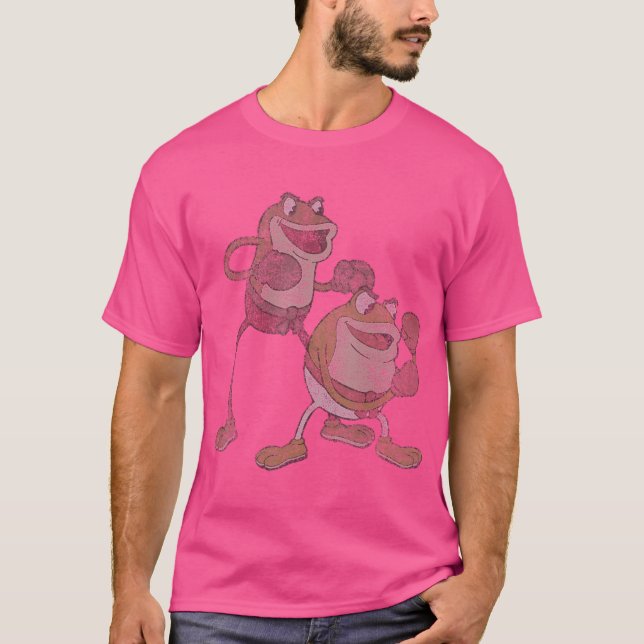 T-shirt Cuphead Ribby Et Croaks Boxe Frogs (Devant)