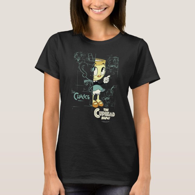 T-shirt Cuphead Show Ms Chalice Half Sketch (Devant)