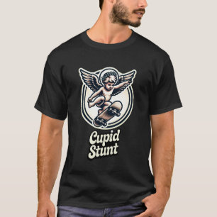 T-shirt Cupid cascade drôle Saint-Valentin rétro skateboar