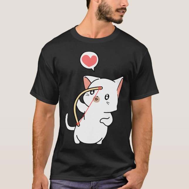 T-shirt Cupid Cat  Matching Couple Valentines Day Kitten (Devant)