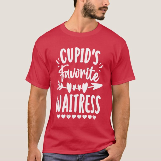 T-shirt Cupid Favoris Serveuse Romance Couples Hommes Femm (Devant)